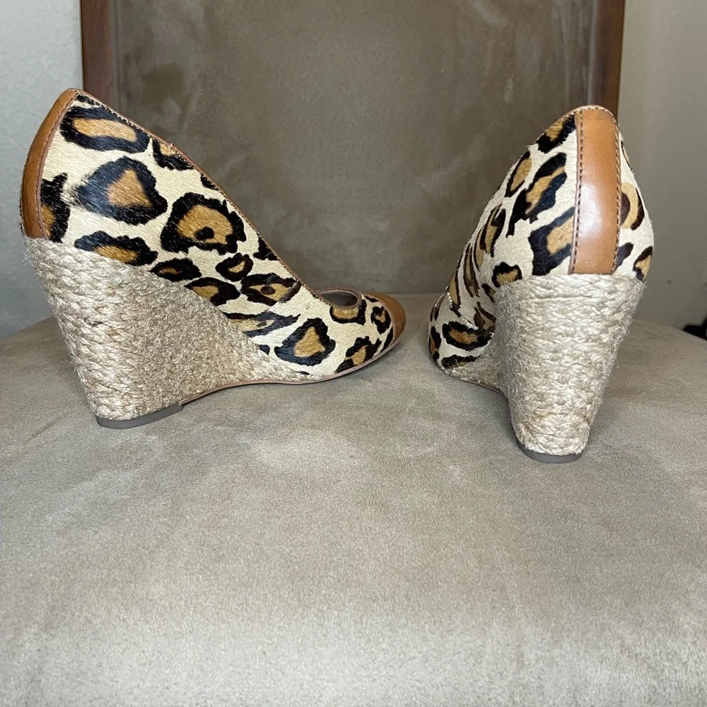Sam Edelman Leopard Print Espadrilles with Tan Toe Women’s size 8.5